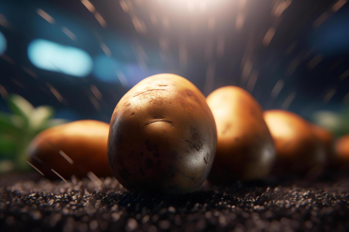 Cultivation of potatoes under artificial UV light in hydroponic system photo