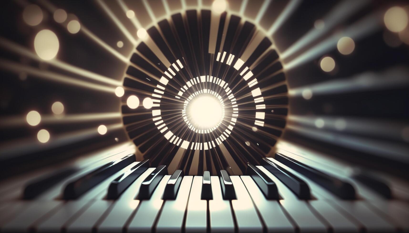 Musical Vortex An Abstract Composition of Piano Keys Representing Sound Waves photo