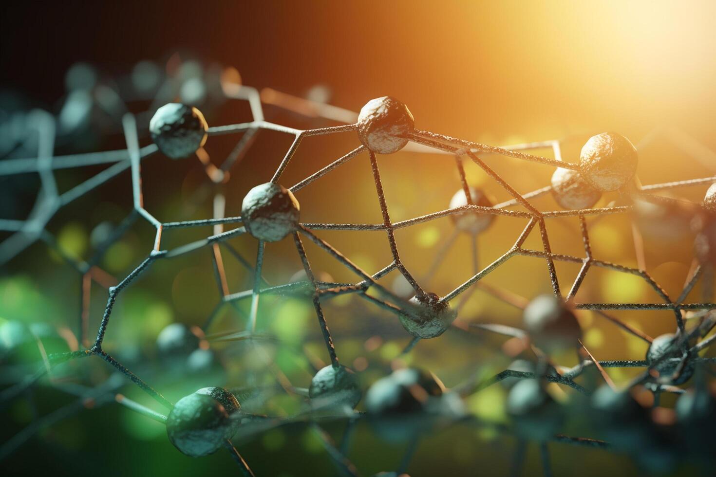 Vibrant 3D illustration of cellulose synthesis process photo