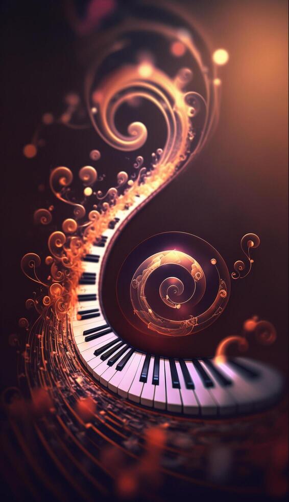 Musical Vortex An Abstract Composition of Piano Keys Representing Sound Waves photo