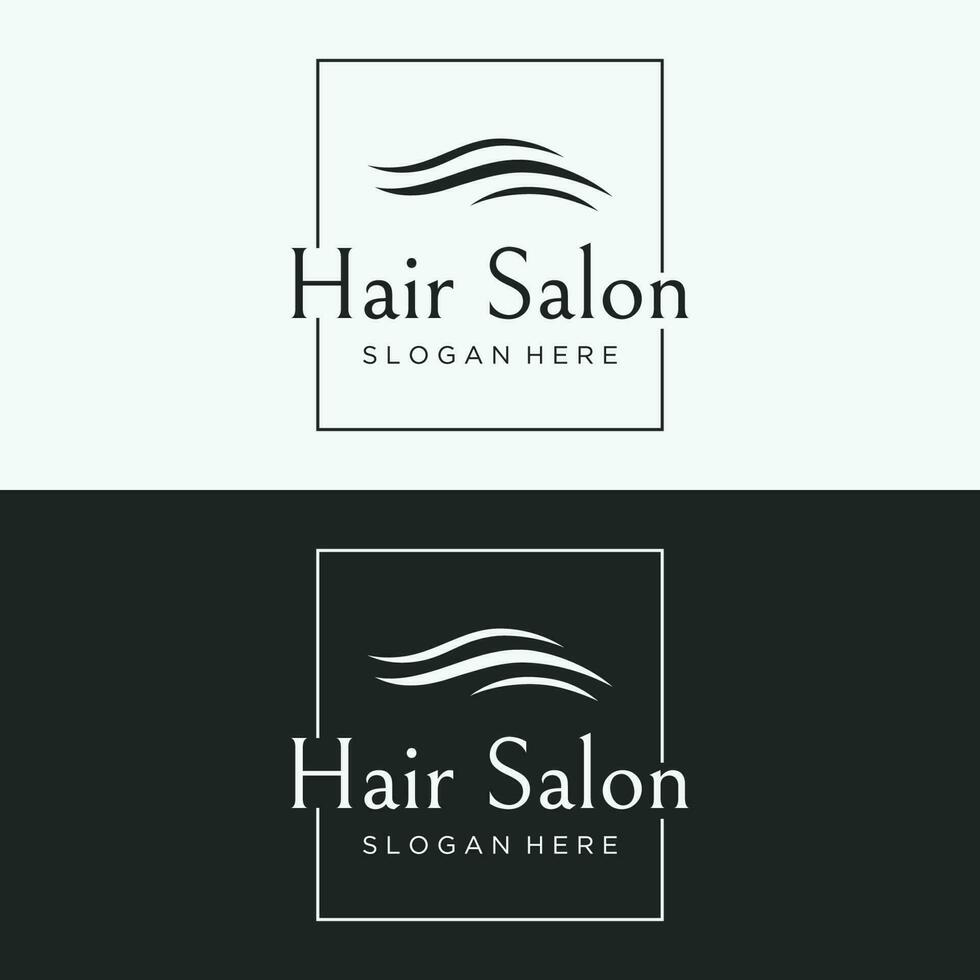 lujo y hermosa pelo ola resumen logo diseño.logo para negocio, salón, belleza, peluquero, cuidado. vector