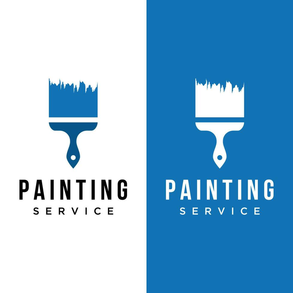 pintar cepillo y rodar logo modelo creativo diseño para hogar y ciudad servicio. vector