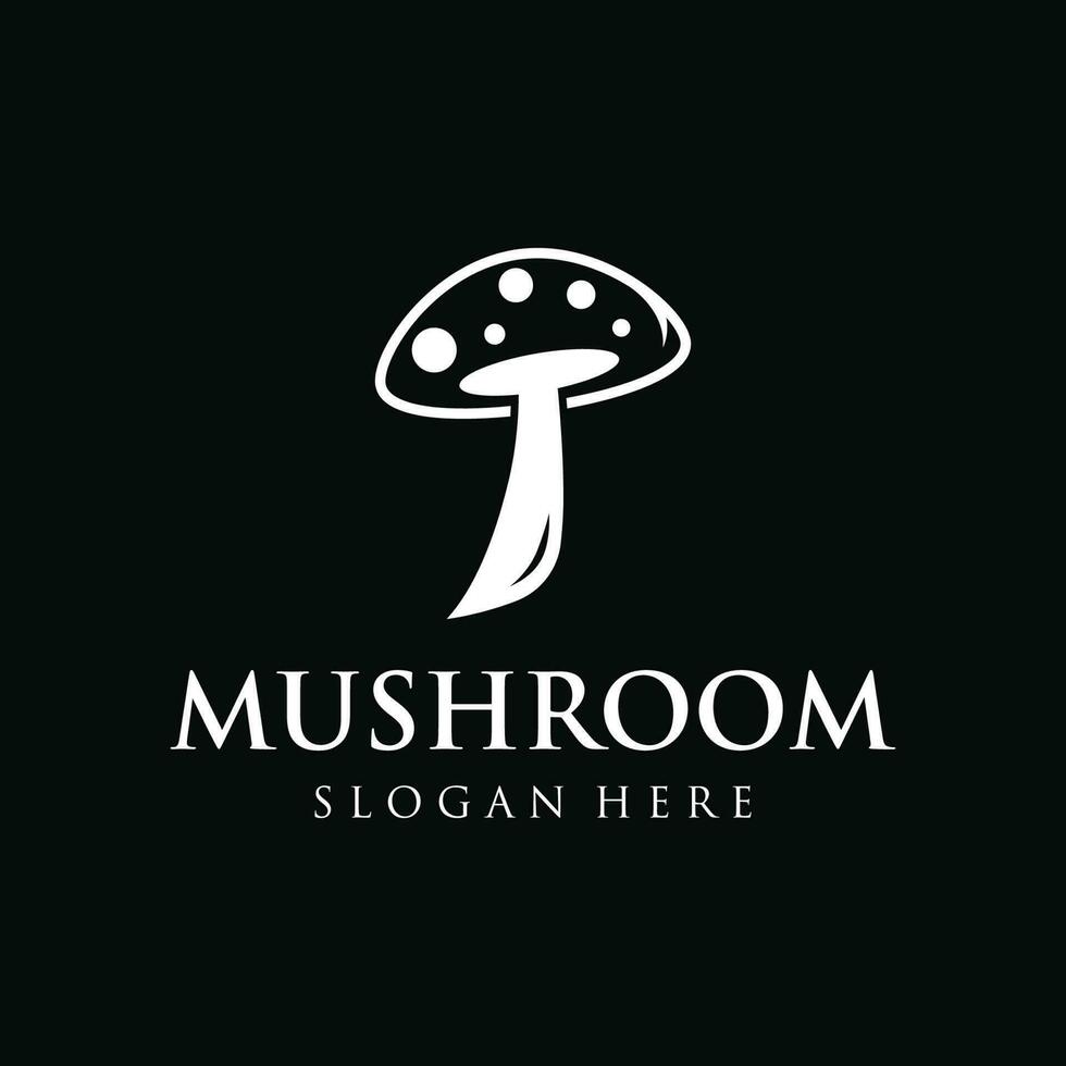 Unique organic mushroom farm creative logo template design with modern concept.Vector illustration. vector