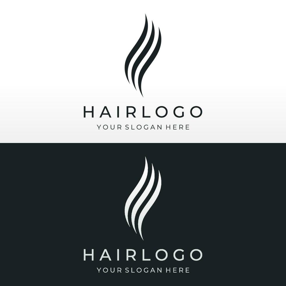 Luxury and beautiful hair wave abstract Logo design.Logo for business, salon, beauty, hairdresser, care. vector