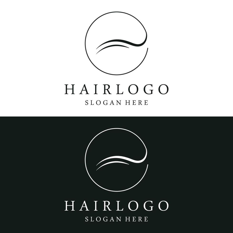 Luxury and beautiful hair wave abstract Logo design.Logo for business, salon, beauty, hairdresser, care. vector