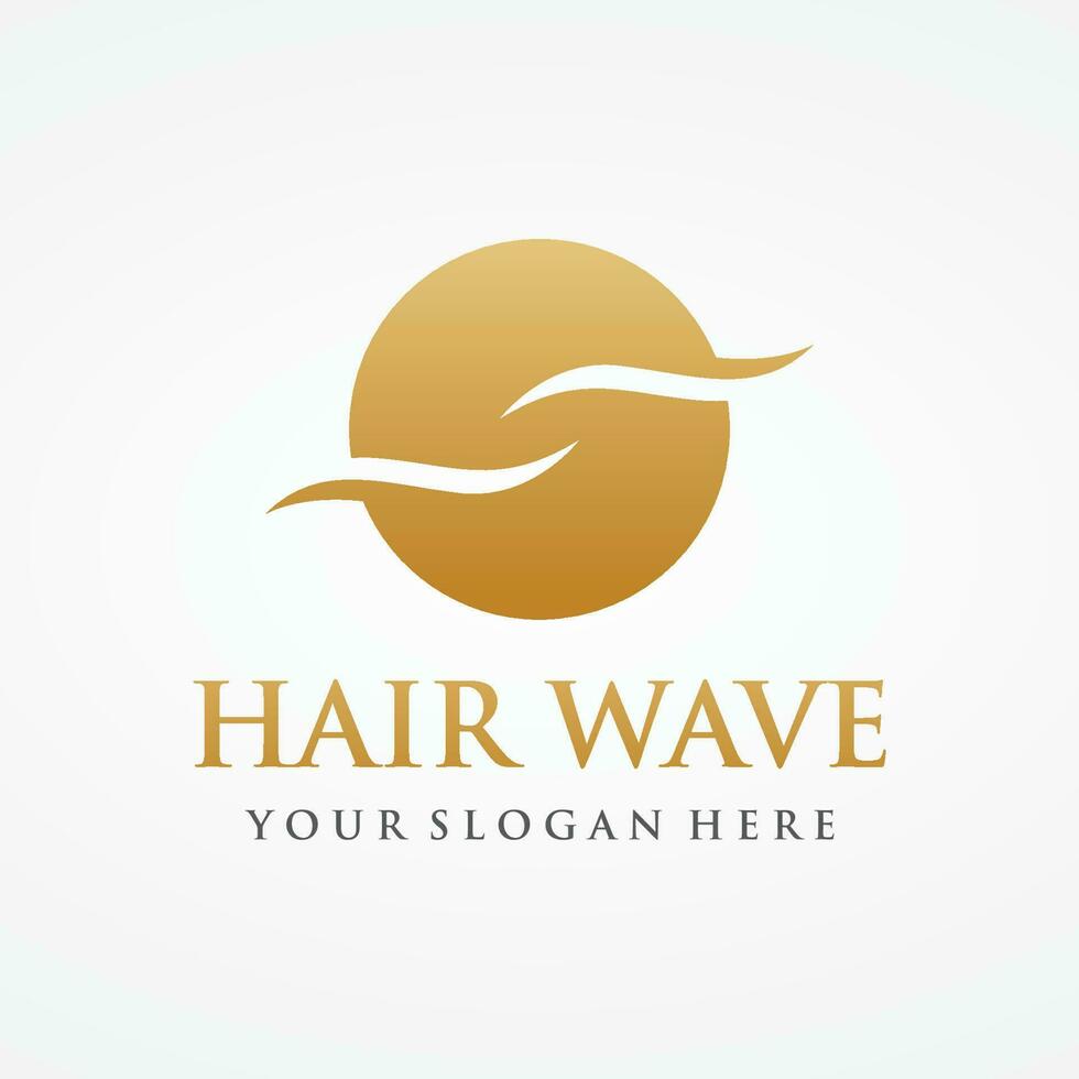 Luxury and beautiful hair wave abstract Logo design.Logo for business, salon, beauty, hairdresser, care. vector