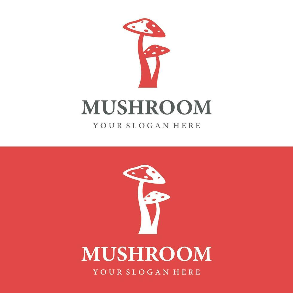 Unique organic mushroom farm creative logo template design with modern concept.Vector illustration. vector