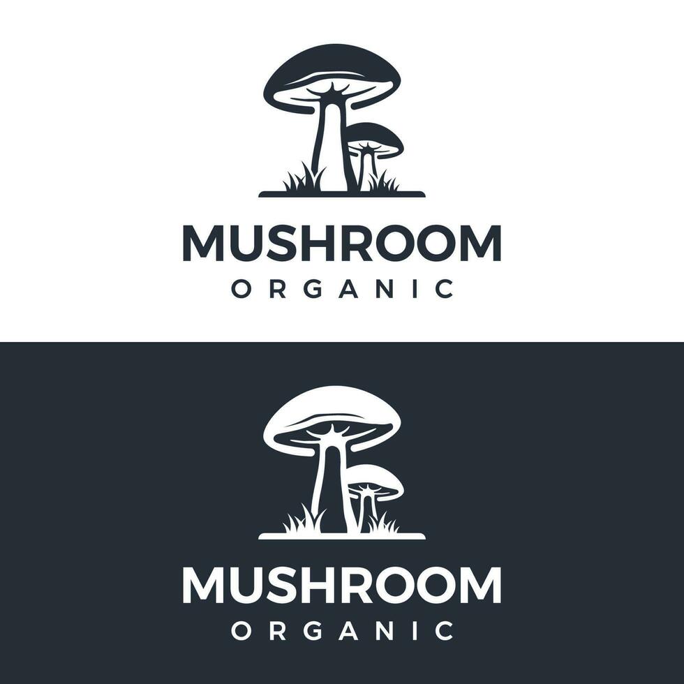 Unique organic mushroom farm creative logo template design with modern concept.Vector illustration. vector