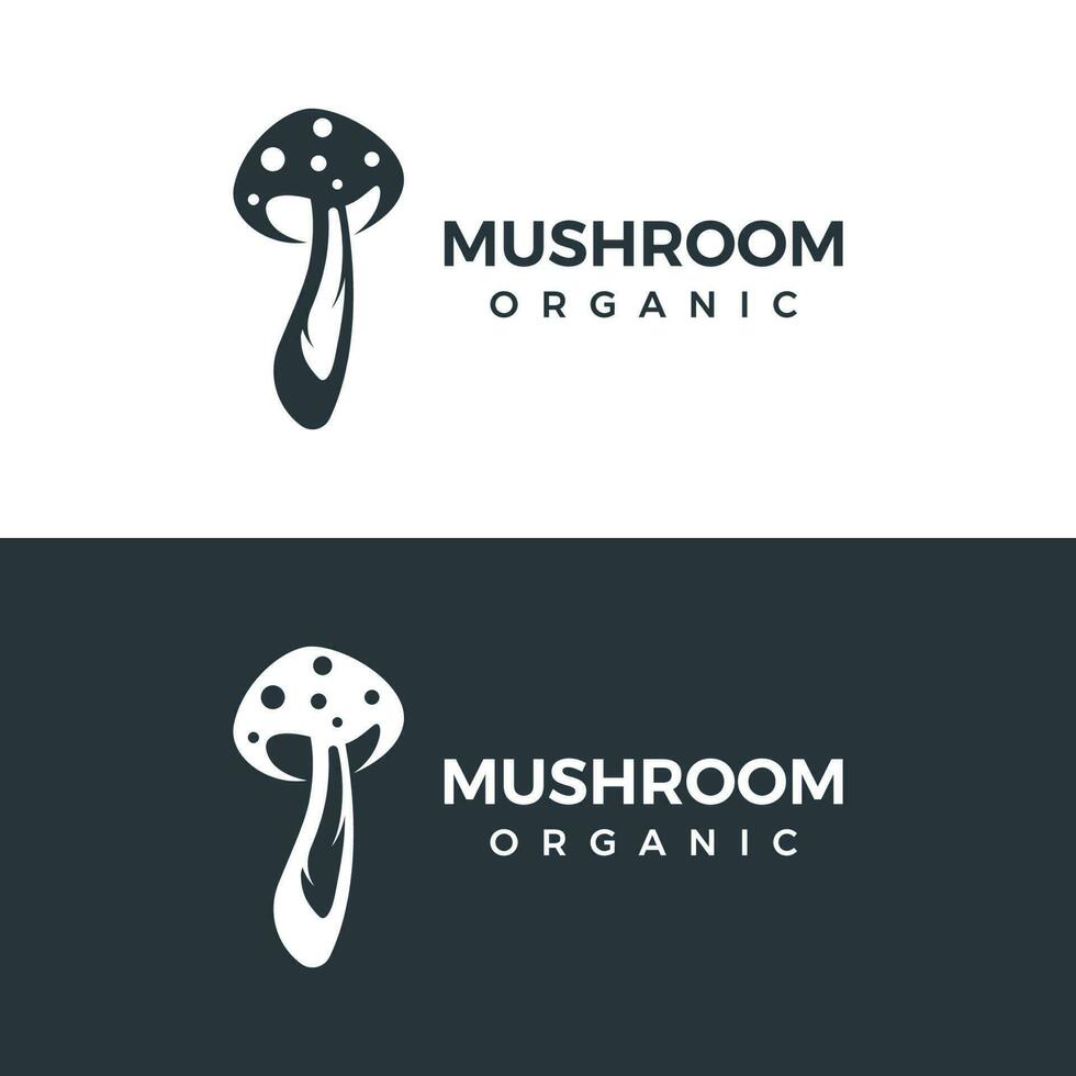 Unique organic mushroom farm creative logo template design with modern concept.Vector illustration. vector