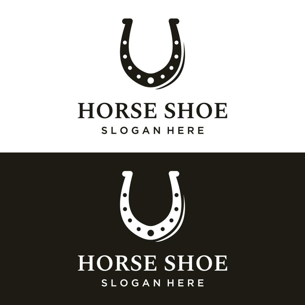 Retro horseshoe logo template for ranch, cowboy,badge. which is isolated on the background. vector