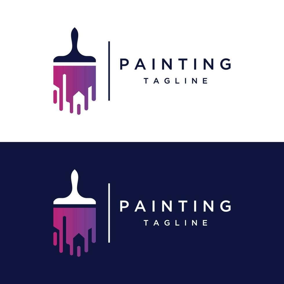 Paint brush and roll logo template creative design for home and city service. vector