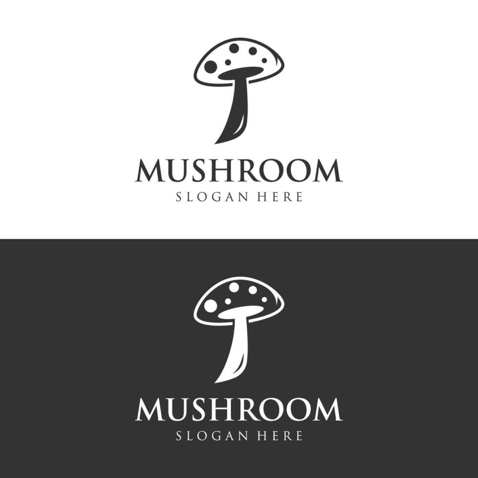 Unique organic mushroom farm creative logo template design with modern concept.Vector illustration. vector