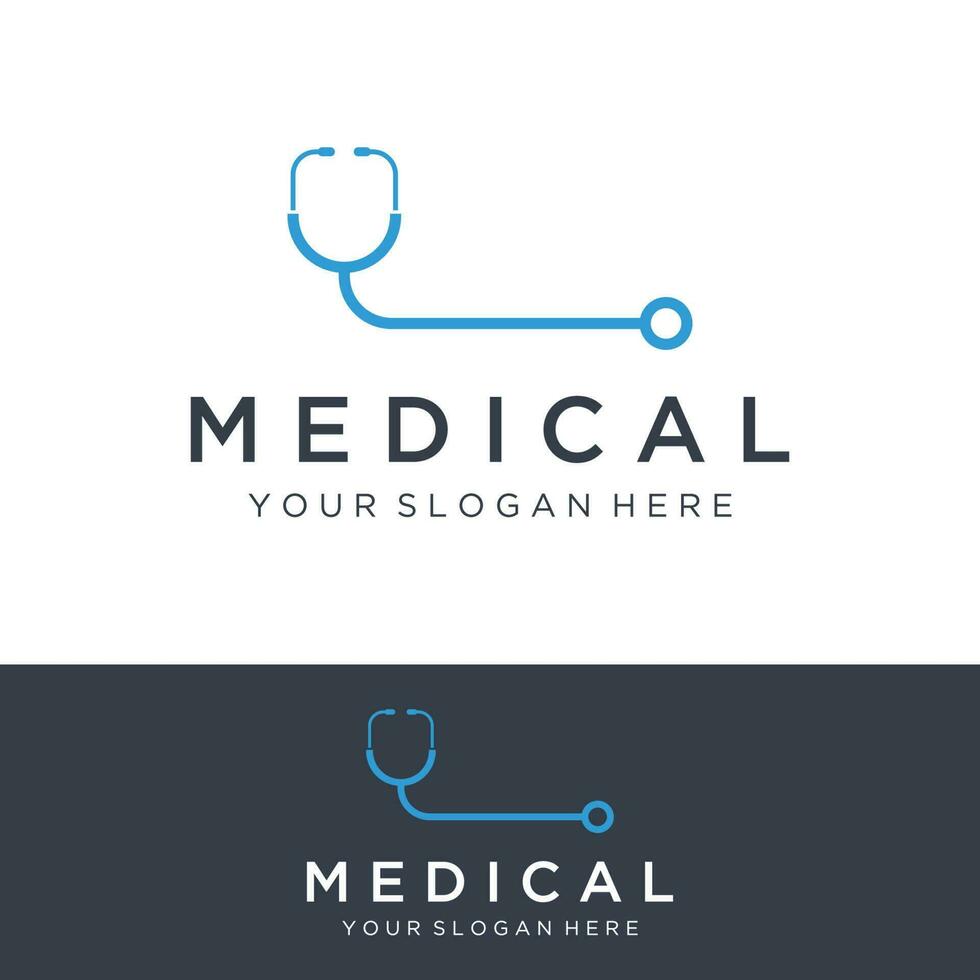 Doctor stethoscope logo template design for health care with creative idea. Vector illustration.