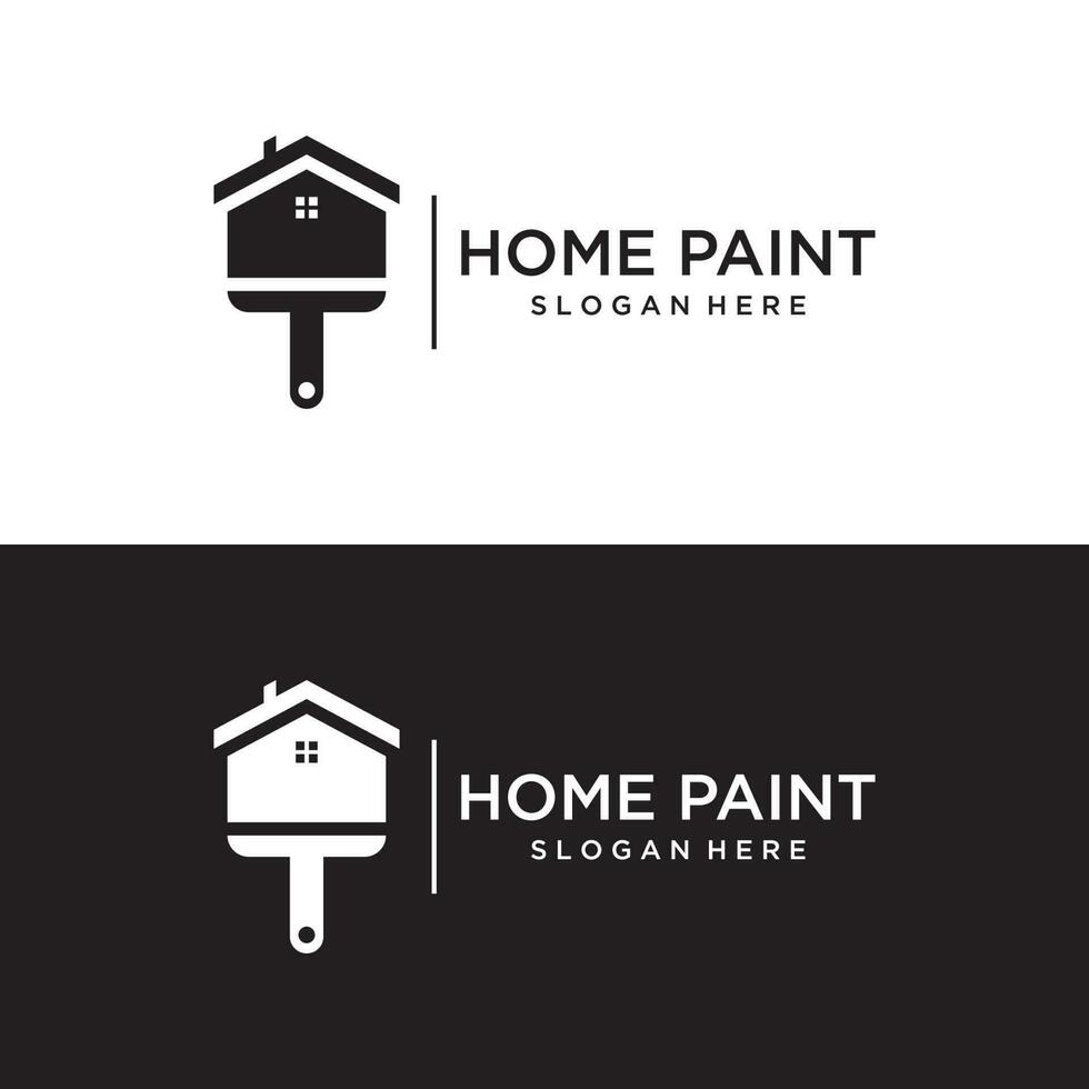 Paint brush and roll logo template creative design for home and city service. vector