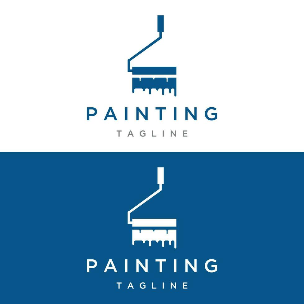 Paint brush and roll logo template creative design for home and city service. vector