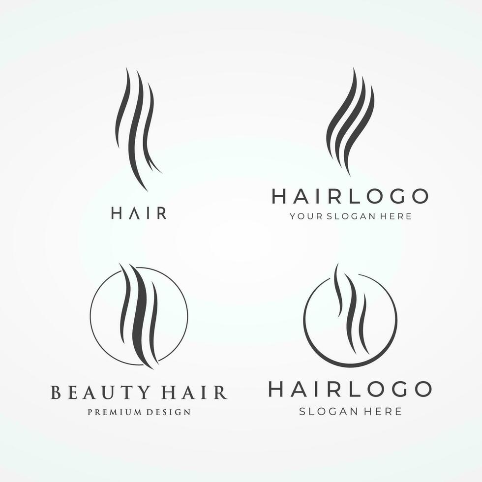 Luxury and beautiful hair wave abstract Logo design.Logo for business, salon, beauty, hairdresser, care. vector