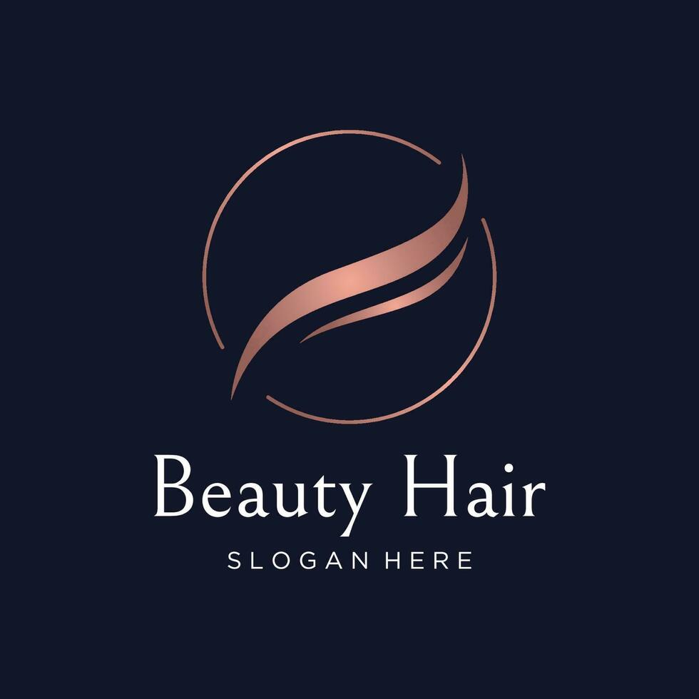 lujo y hermosa pelo ola resumen logo diseño.logo para negocio, salón, belleza, peluquero, cuidado. vector