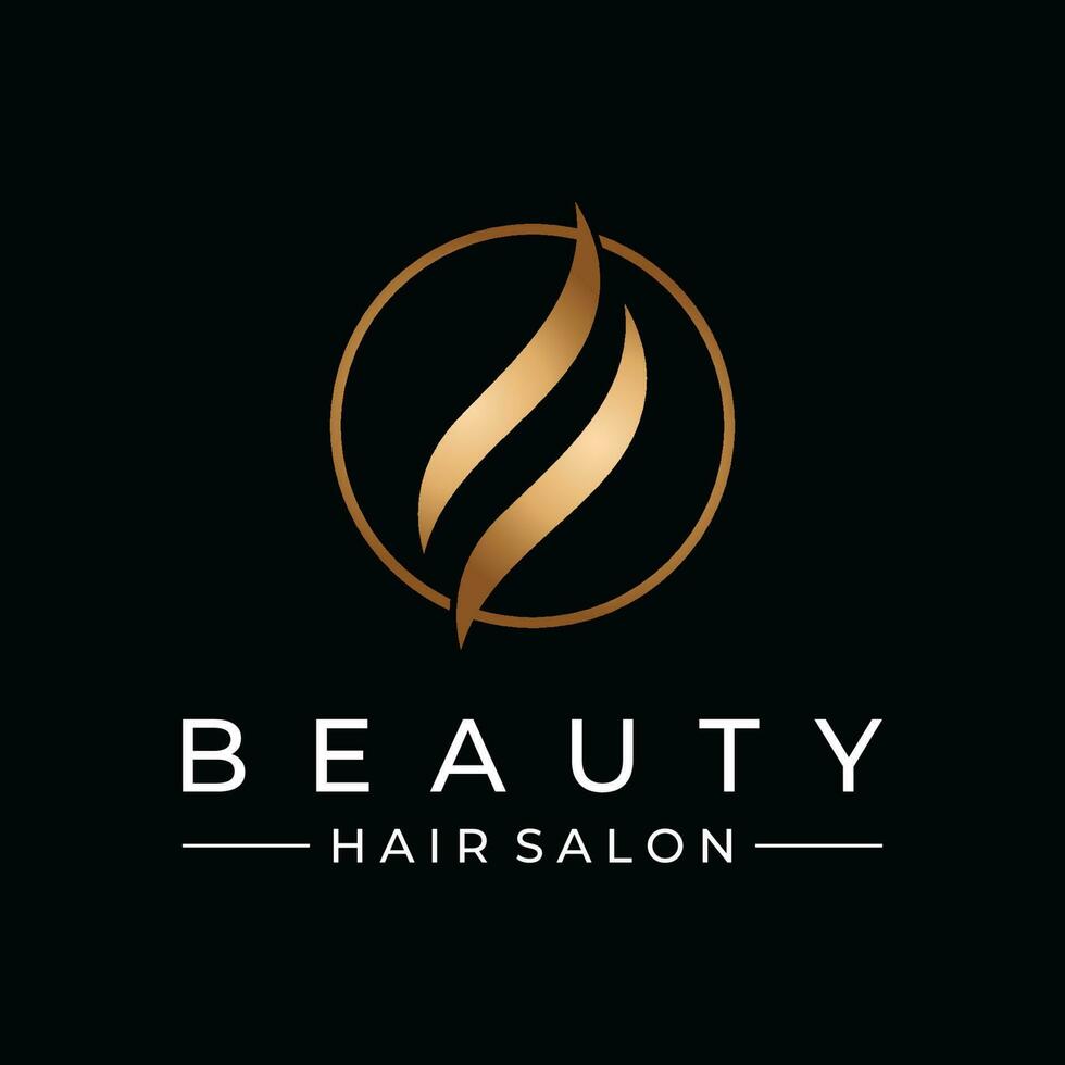 Luxury and beautiful hair wave abstract Logo design.Logo for business, salon, beauty, hairdresser, care. vector