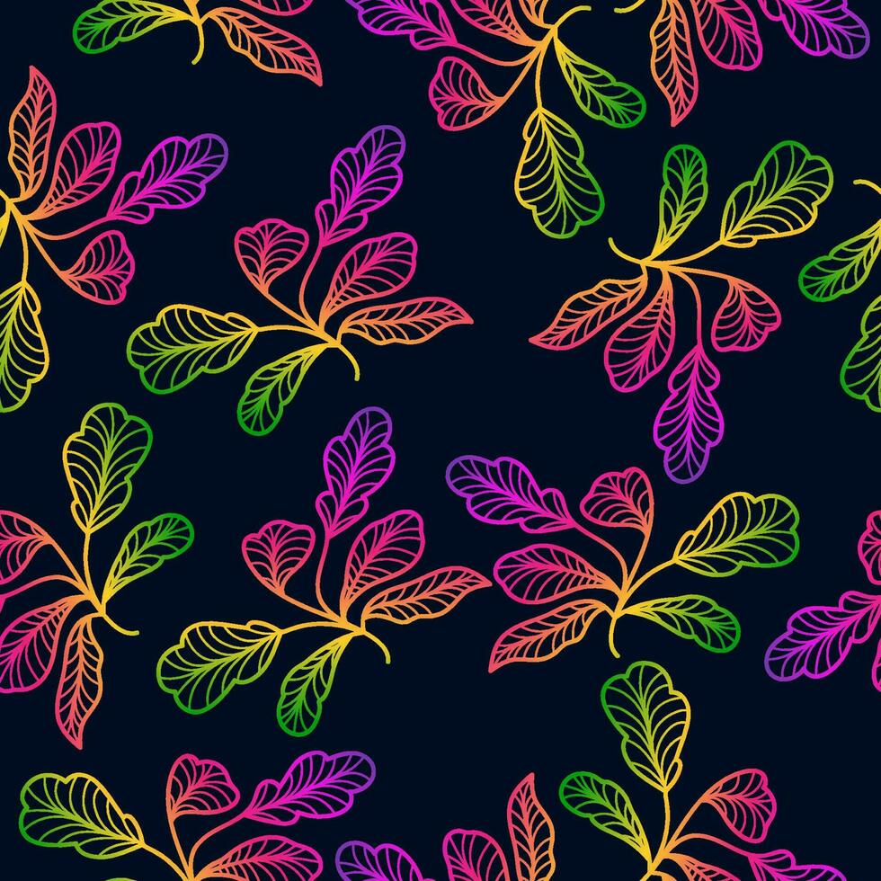 Colorful Seamless Floral Pattern with Gradient Style. Hand Drawn Flower Motif for Fashion, Wallpaper, Wrapping Paper, Background, Fabric, Textile, Apparel, and Card Design vector