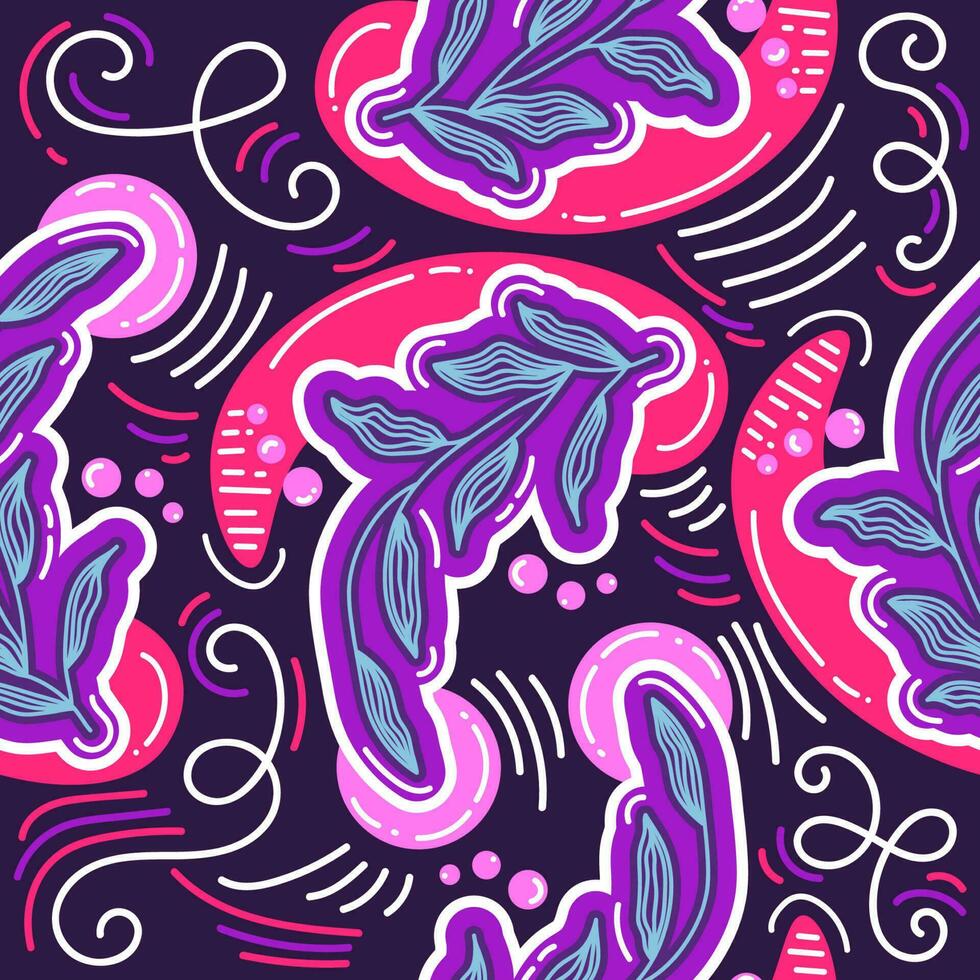 Seamless Floral Pattern in Retro 90s Style. Cute Botanical Contemporary Pattern. Trendy and Groovy Graphics for Fashion, Wallpaper, Wrapping Paper, Background, Print, Fabric, Textile and Apparel vector