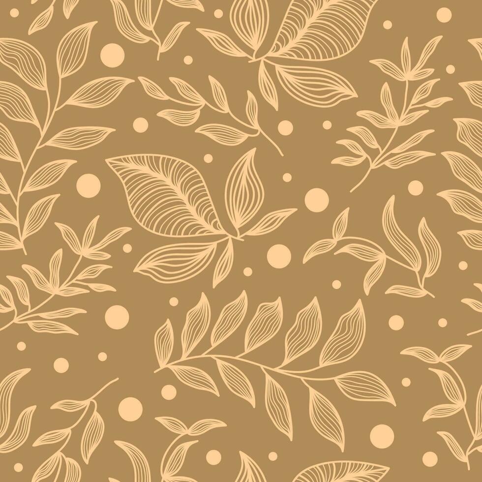 Elegant and Minimalist Floral Pattern with Line Style. Hand Drawn Seamless Flower Pattern for Fashion, Wallpaper, Wrapping Paper, Background, Print, Fabric, Textile, Apparel, and Card Design vector