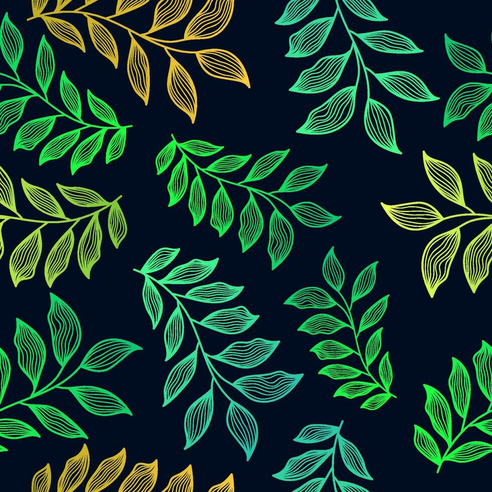 Exotic Seamless Floral Pattern with Colorful Gradient Style. Flower Motif. Suitable for Wallpaper, Wrapping Paper, Background, Fabric, Textile, Apparel, and Card Design vector