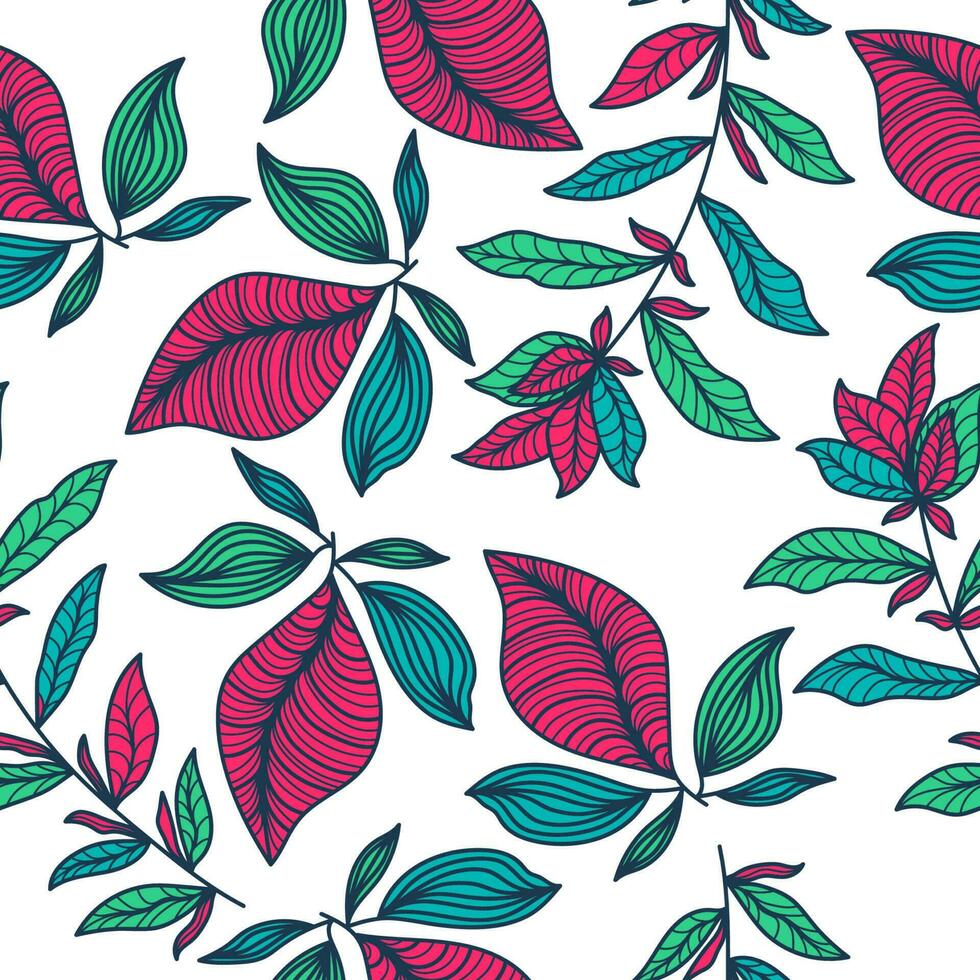 Exotic Seamless Flower Pattern with Vintage Style. Hand Drawn Floral Motif for Fashion, Wallpaper, Wrapping Paper, Background, Fabric, Textile, Apparel, and Card Design vector