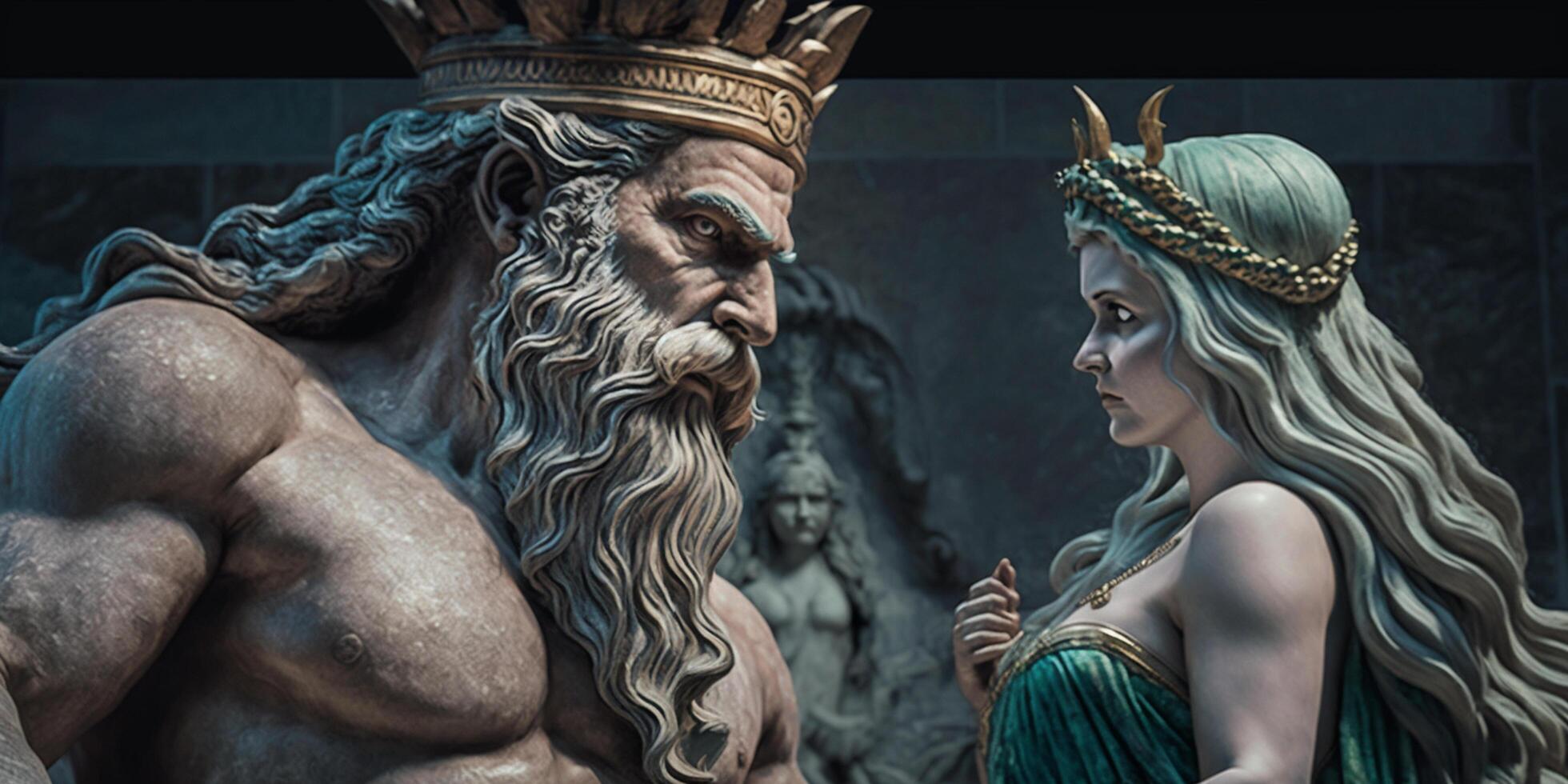 Rivalry of the Gods Poseidon and Athena Compete for Dominion photo