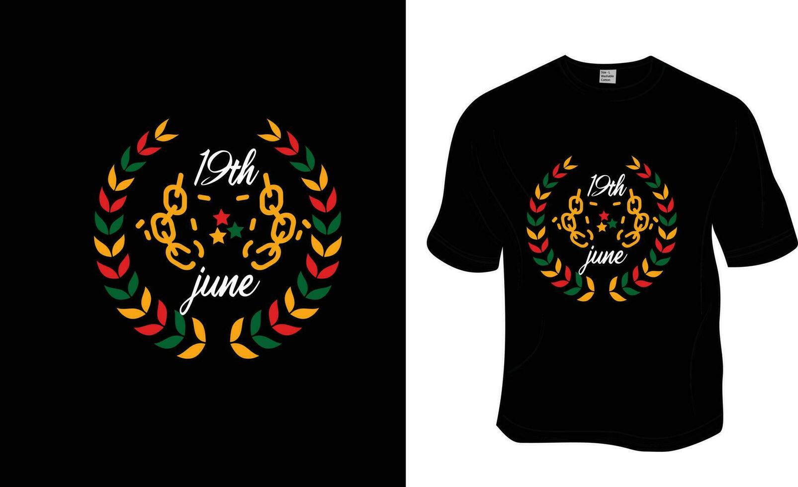 Diecinueveavo junio, diecinueve de junio, negro historia mes, negro libertad camiseta diseño. Listo a impresión para vestir, póster, y ilustración. moderno, simple, letras. vector