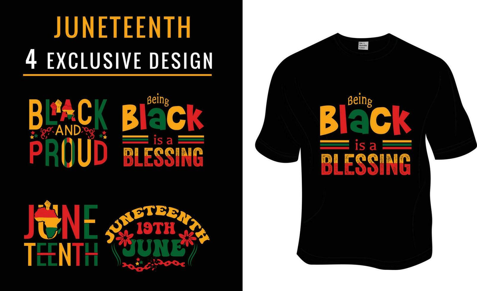 Juneteenth, Black History Month, black freedom T-shirt Design Bundle.  Ready to print for apparel, poster, and illustration. Modern, simple, lettering. vector