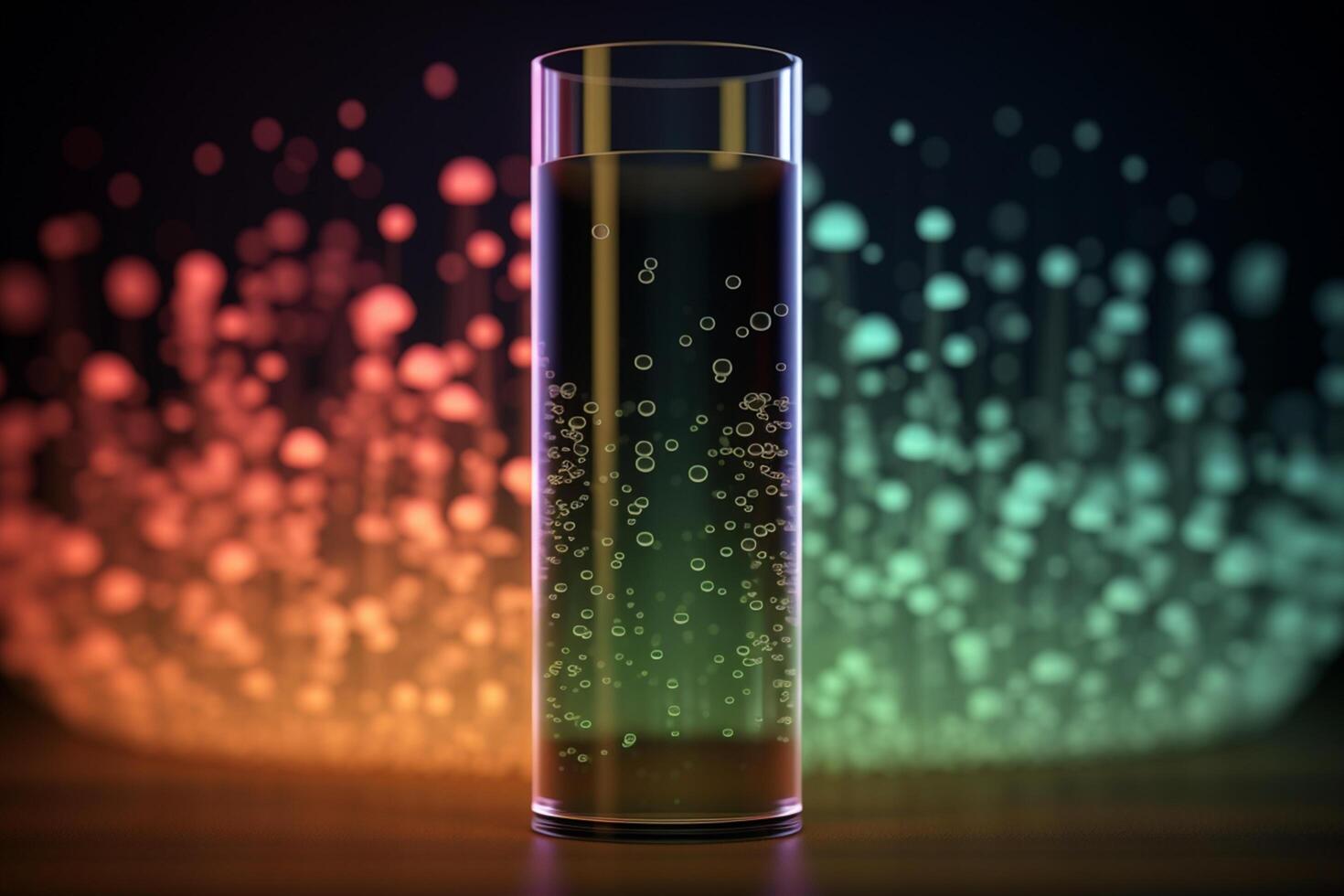 Colorful 3D illustration depicting the process of diffusion in a beaker photo