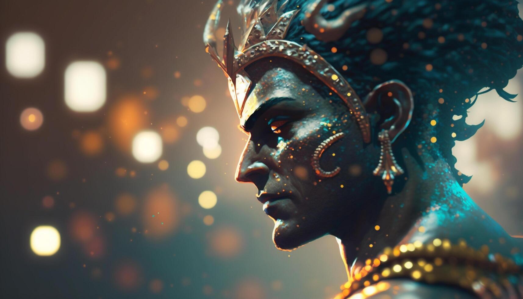 Portrait of Rama, the Hero of the Epic Ramayana photo