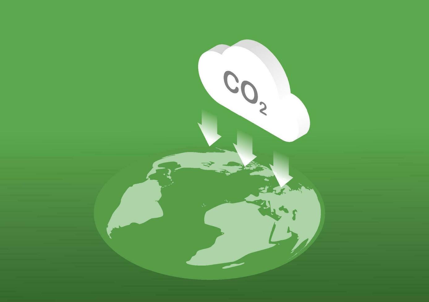 reducción de dióxido de carbono emisión a tierra. vector