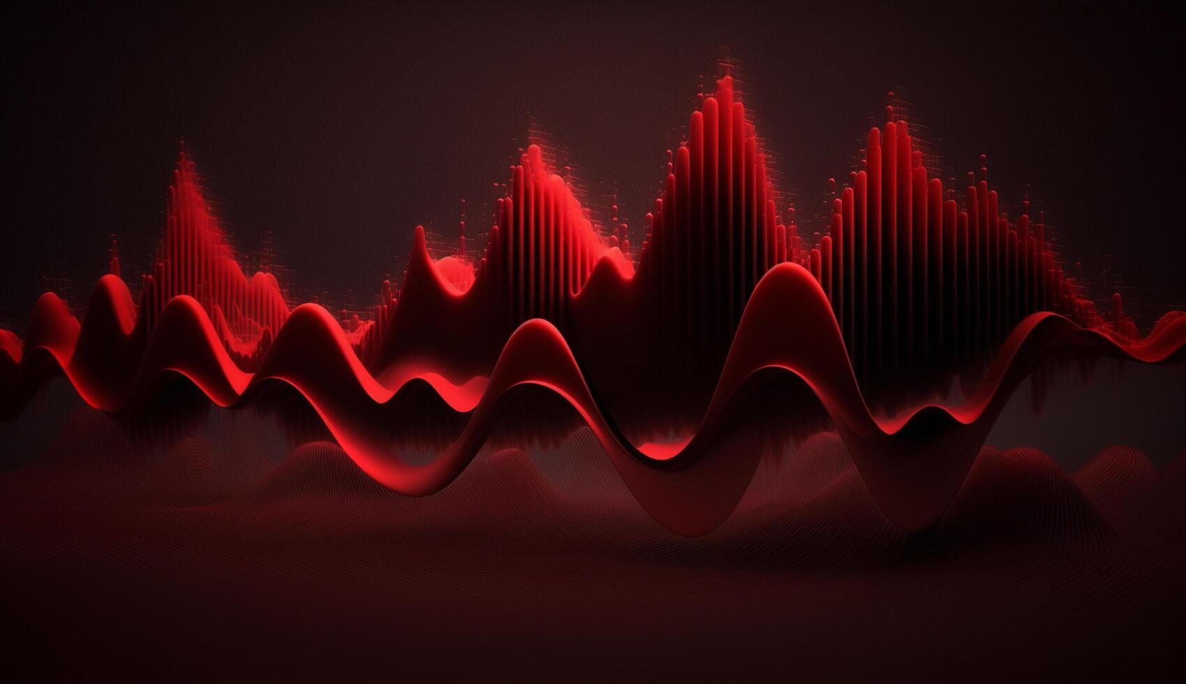 Ruby Radiance Abstract Red Frequencies on Dark Background photo