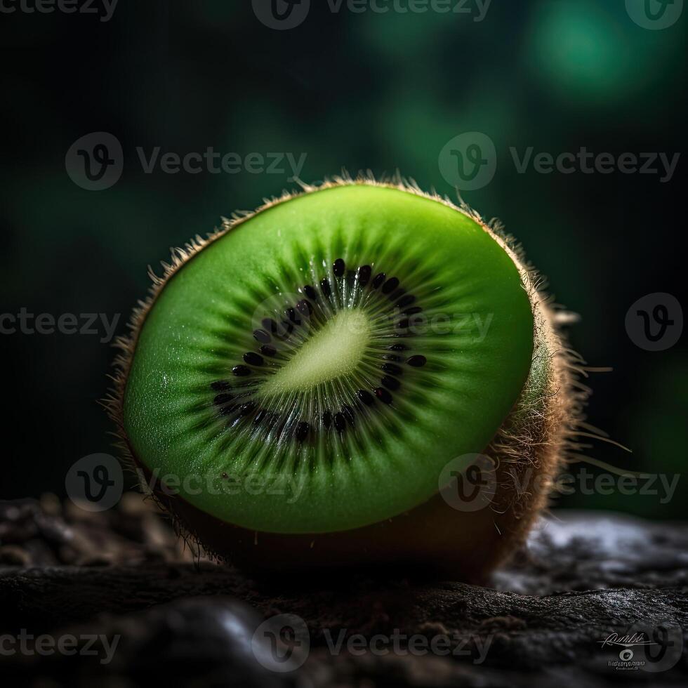 aguacate sobre fondo verde. foto