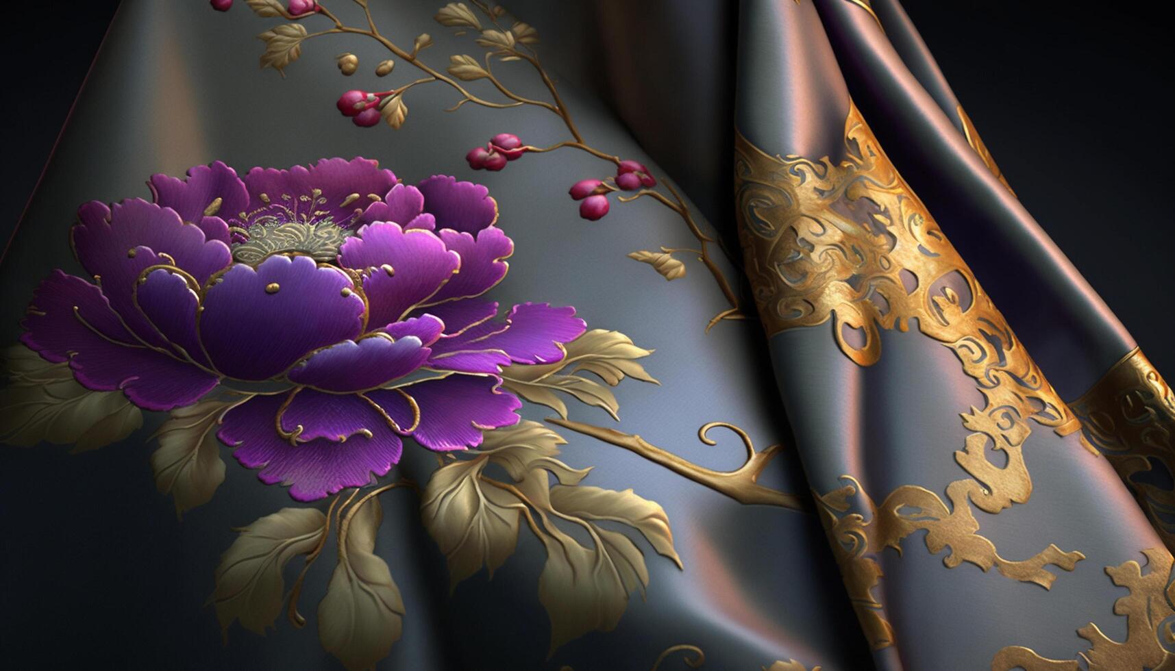 Vibrant and Colorful Chinese Silk Fabric photo