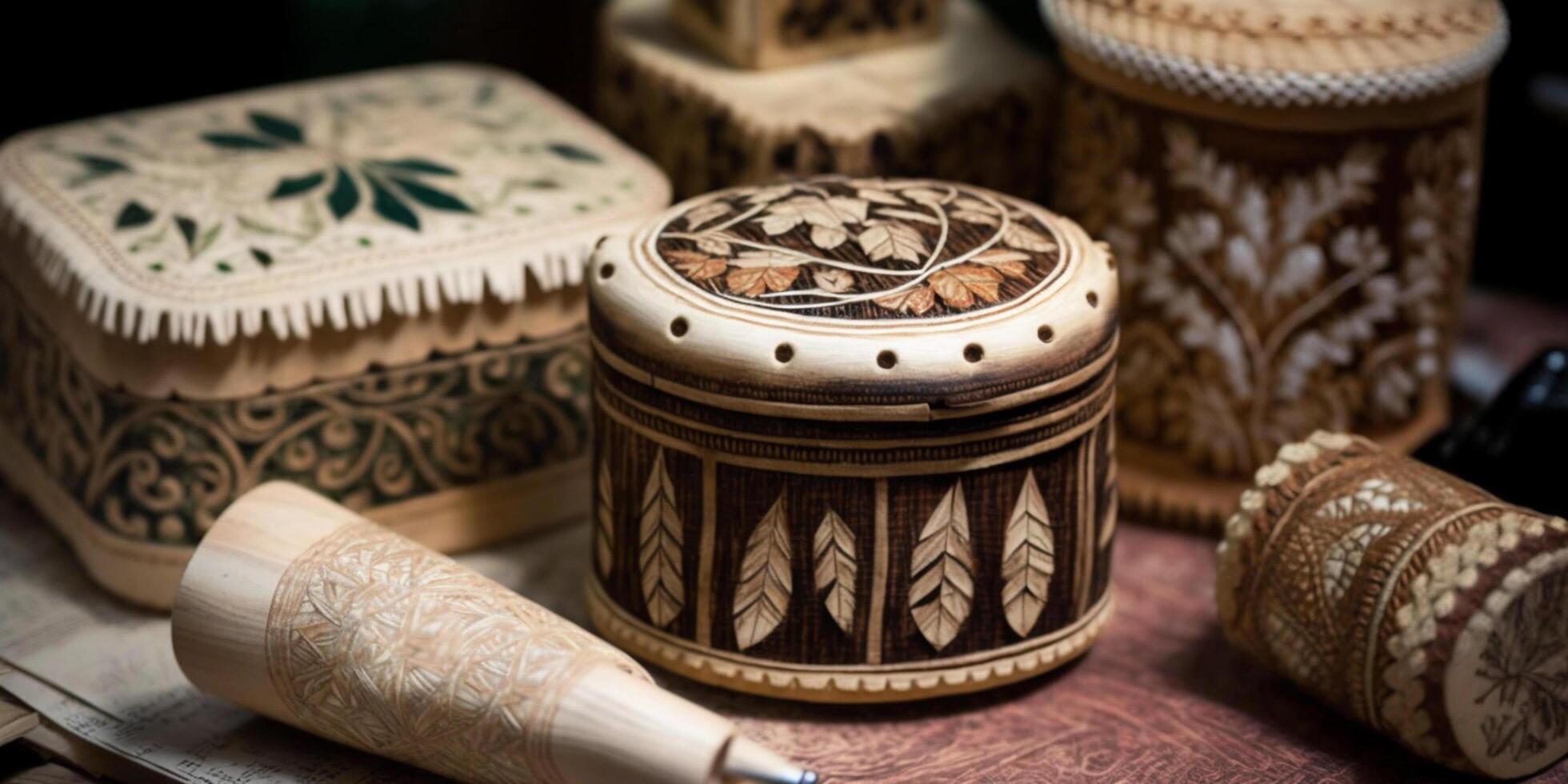 Exquisite Craftsmanship Traditional Russian Birch Bark Products photo