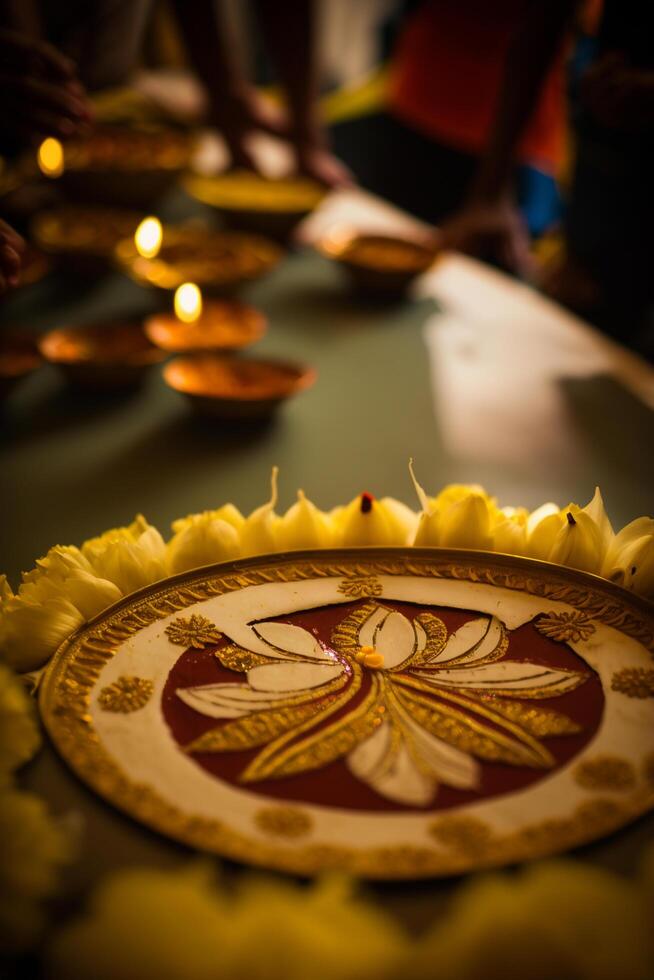 onam el cosecha festival de kerala, India ai generado foto