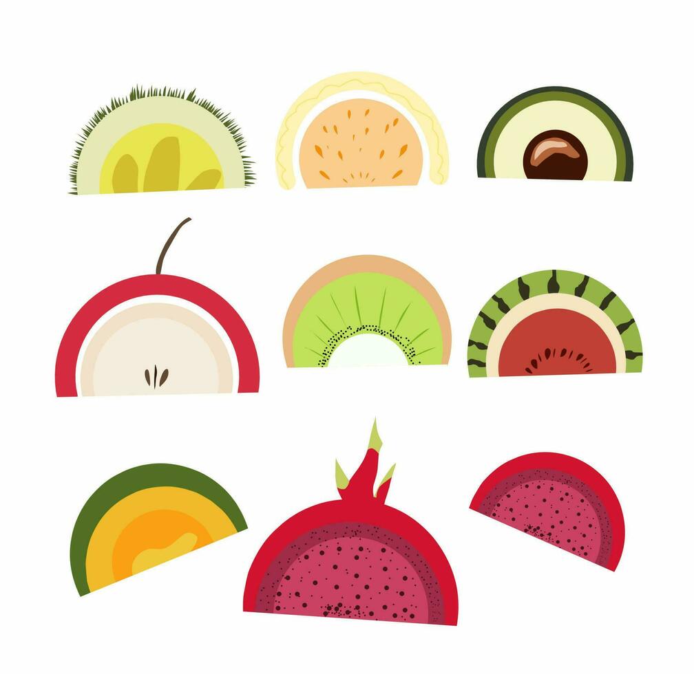 Cute fruit rainbow isolated on white background for kids, etc vector