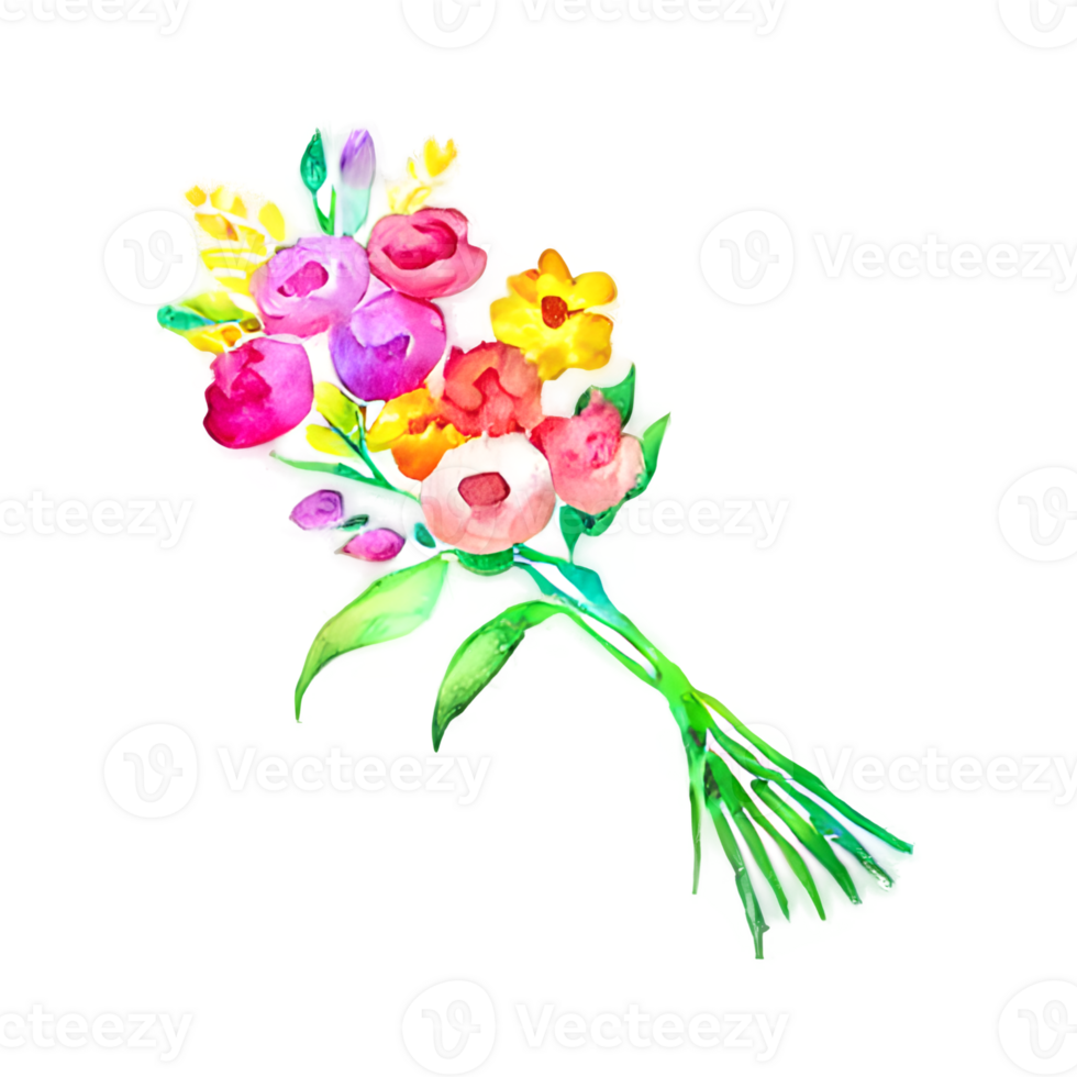 Bouquet Of Flowers Drawing, Watercolor Flowers png