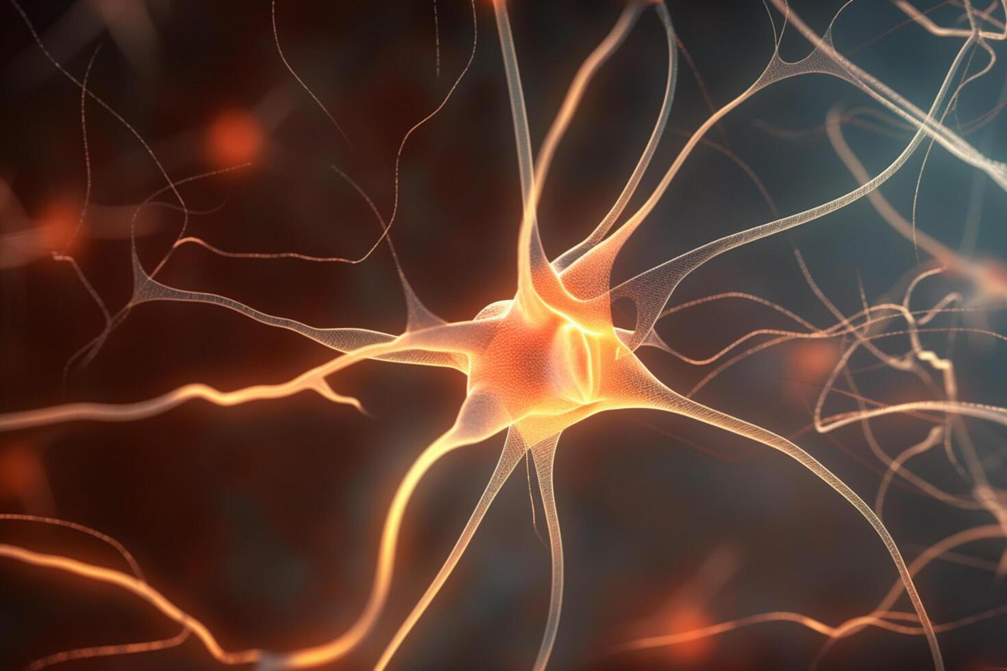 Vibrant 3D Illustration of the Biochemical Process of Nerve Impulses photo