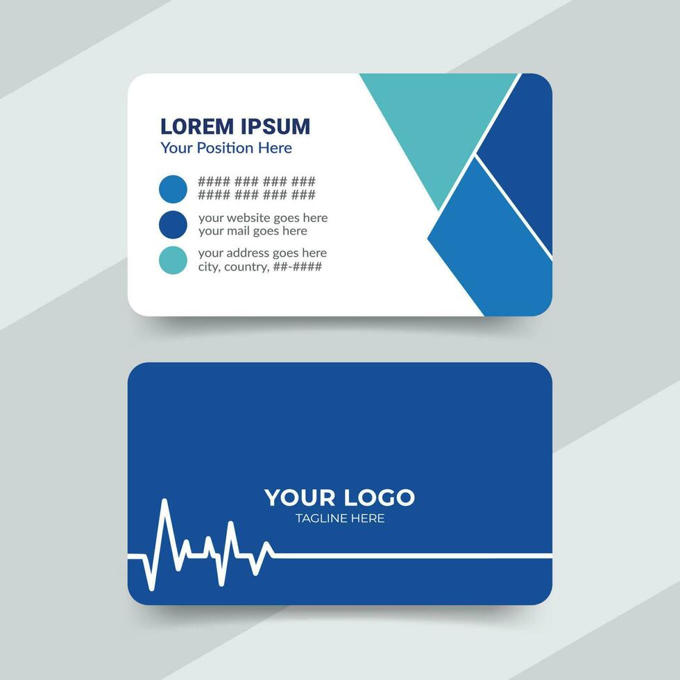 Modern medical healthcare business card template vector