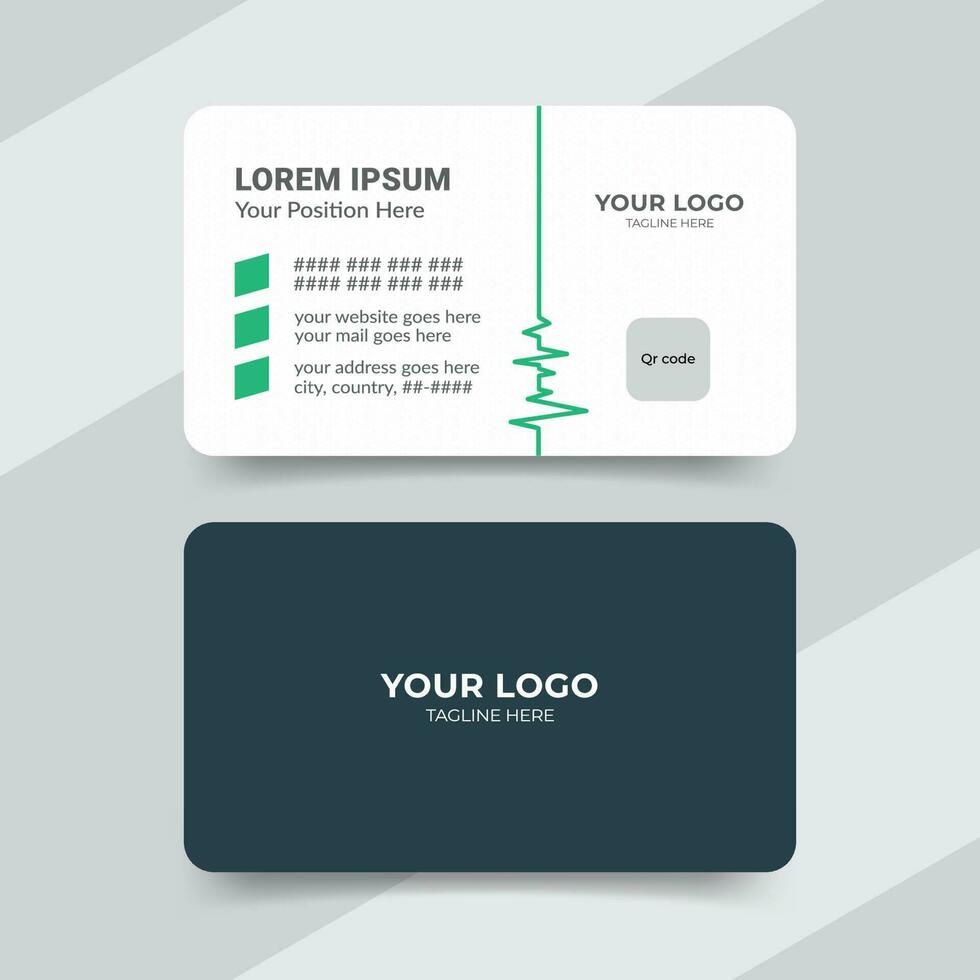 Professional healthcare medical doctor business card template design in front and back view vector