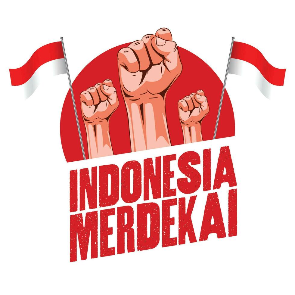 Indonesia Merdeka - el proclamación de indonesio independencia vector