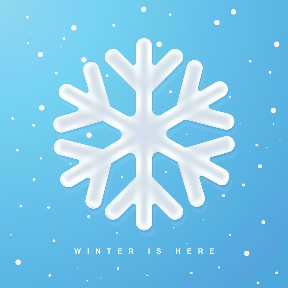 Veactor illustration of Realistc snowflake. winter background vector