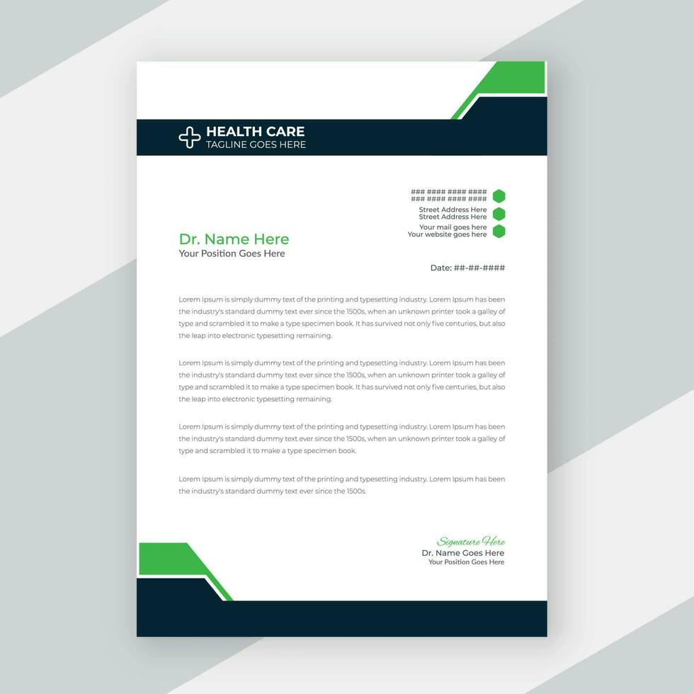 Medical doctor letterhead design healthcare template vector