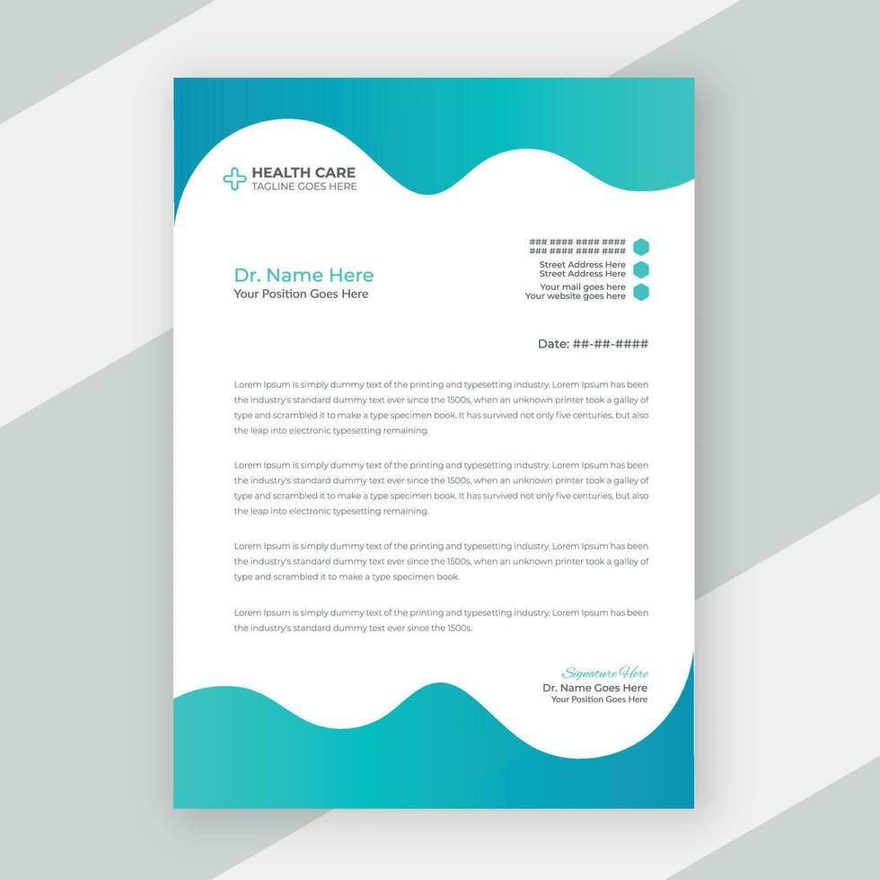 Medical healthcare doctor letterhead pad template design vector