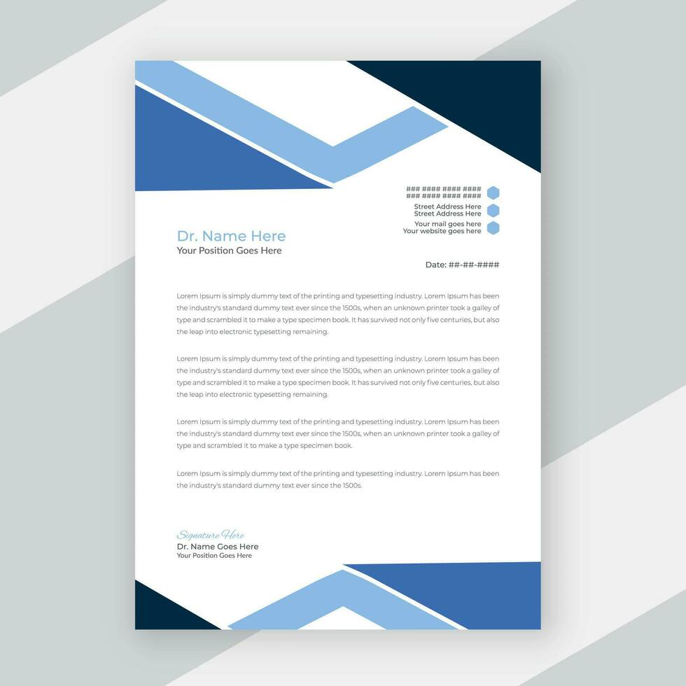 Modern medical doctor healthcare service letterhead design template vector