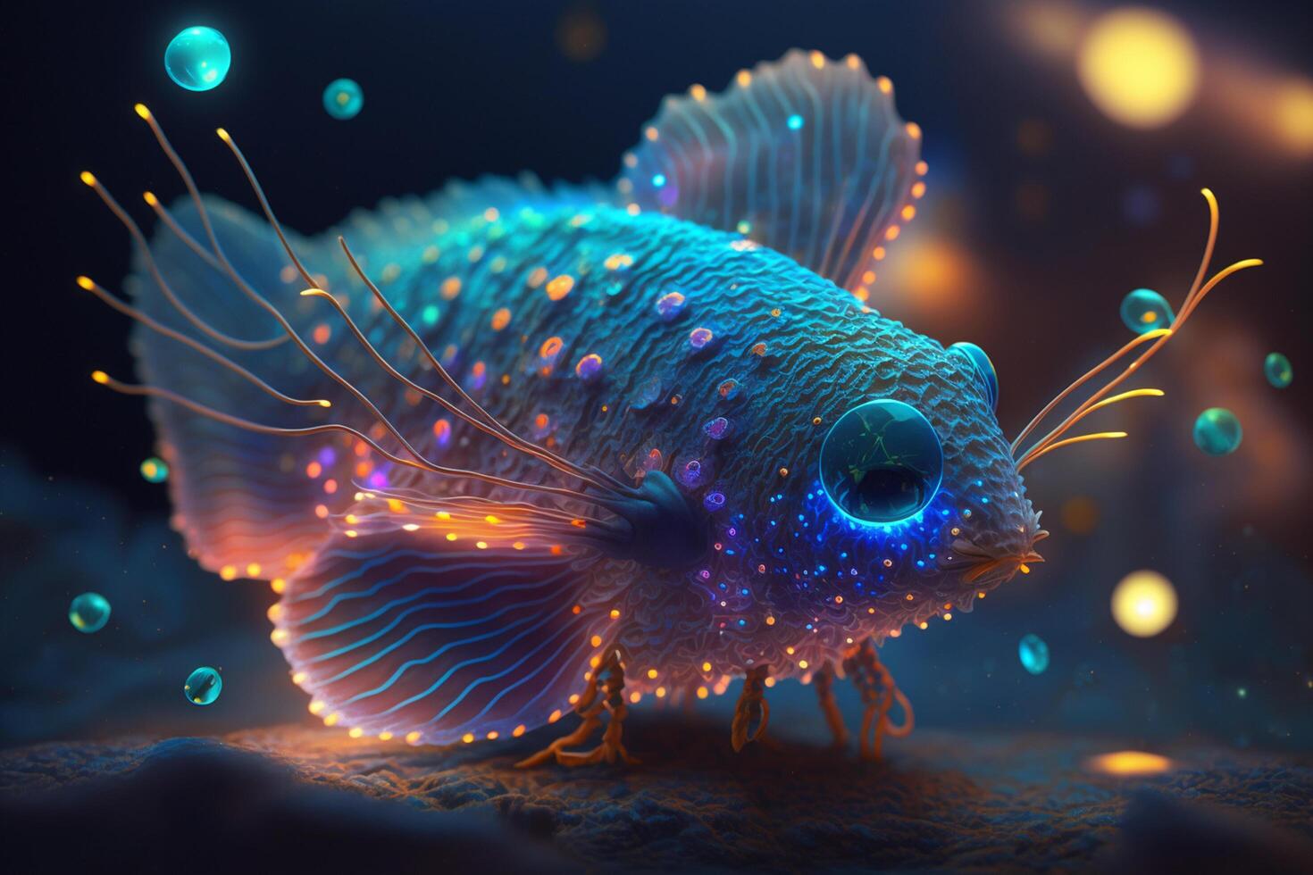 Glowing Deep-Sea Fish A Mesmerizing Bioluminescent Wonder AI