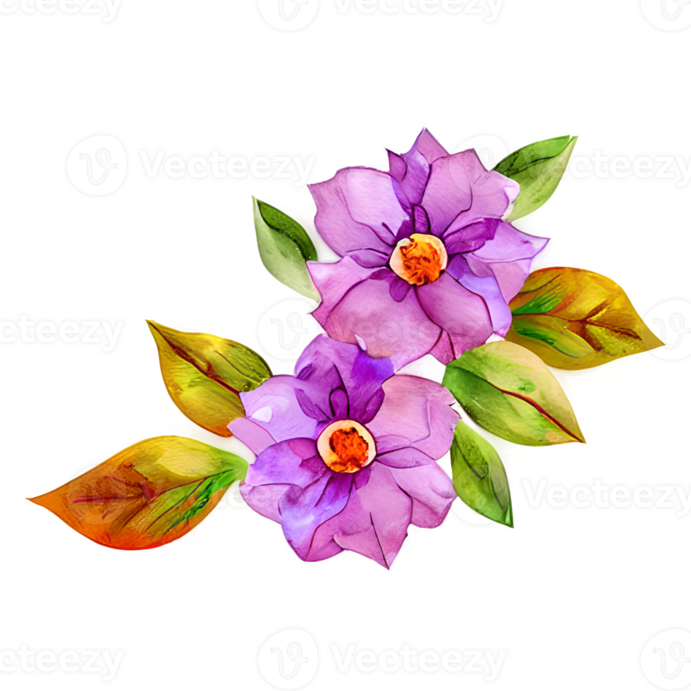 bouquet de fleurs dessin, aquarelle fleurs généré ai png